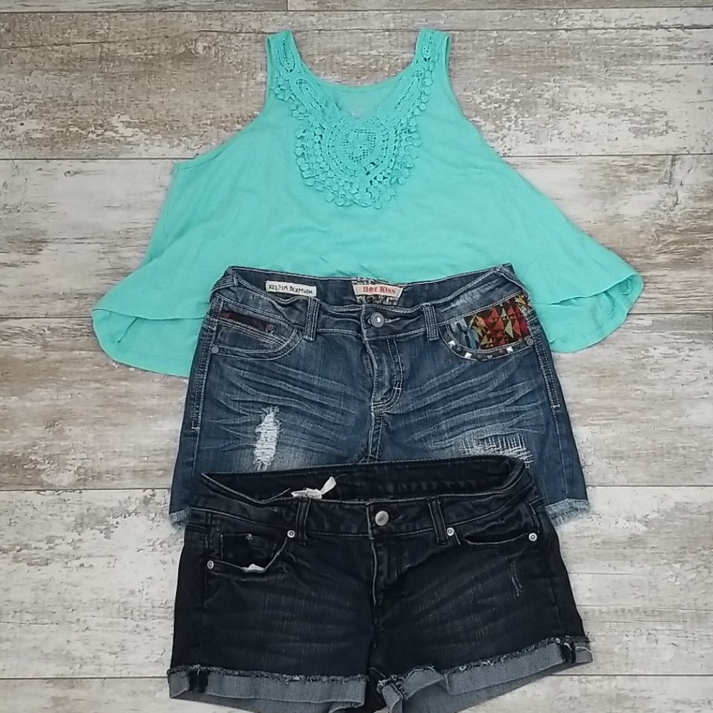 Used - 2 jeans short & 1 summer top